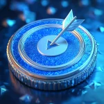 Ícono de búsqueda de la excelencia con flecha en el centro de un blanco