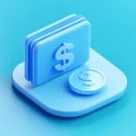 Ícono de revisión financiera con una billetera y una moneda